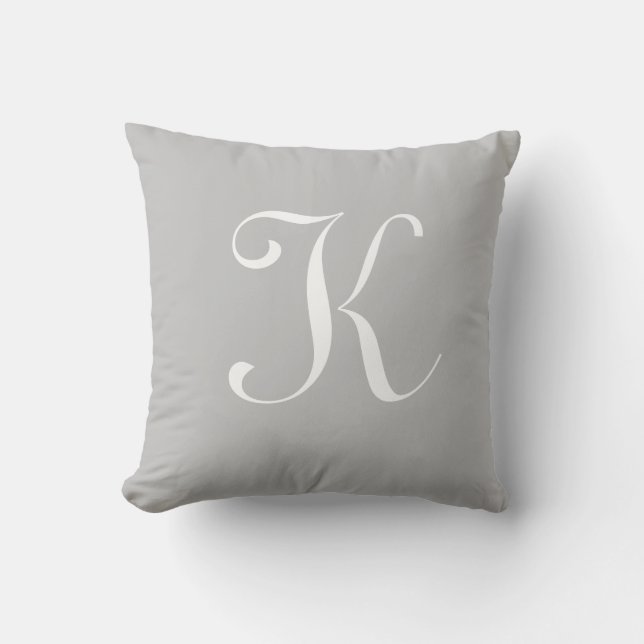 Coussin Lettre K Monogramme Initiale Personnalisée (Recto)