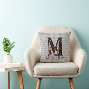 Coussin LETTRE M DU WONDELAND ALice & Reine DES COEURS