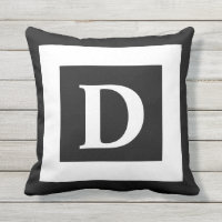 Lettre Monogramme Noire Et Blanche Gras