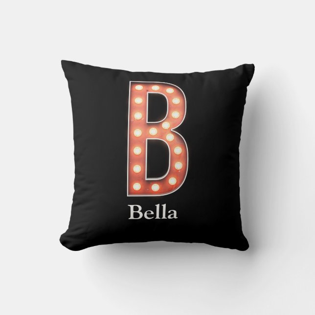 Coussin LETTRE MONOGRAPHIQUE CLAIR B Personnalisée (Recto)
