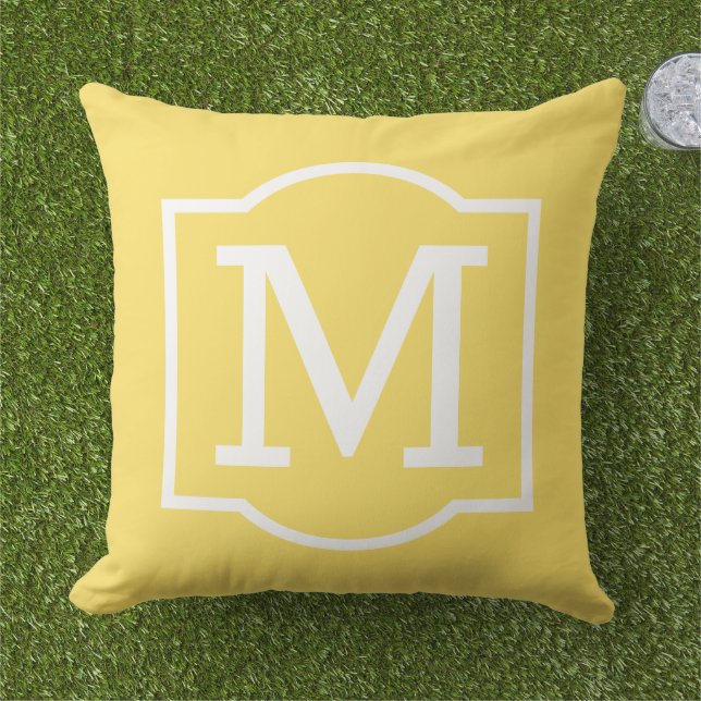 Coussin LETTRE MONOGRAPHIQUE JaUNE CLAIR Personnalisée Cla (Herbe)