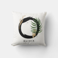 Lettre O Monogramme Palm Feuille Tropical