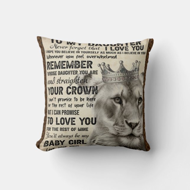 Coussin Lettre personnalisée à ma fille aimante (Recto)