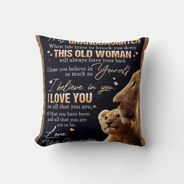 Coussin Lettre personnalisée à ma petite-fille (Recto)
