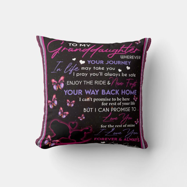 Coussin Lettre personnalisée à ma petite-fille (Recto)