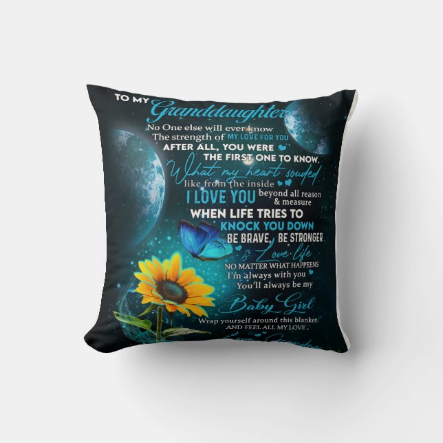 Coussin Lettre personnalisée à ma petite-fille (Recto)