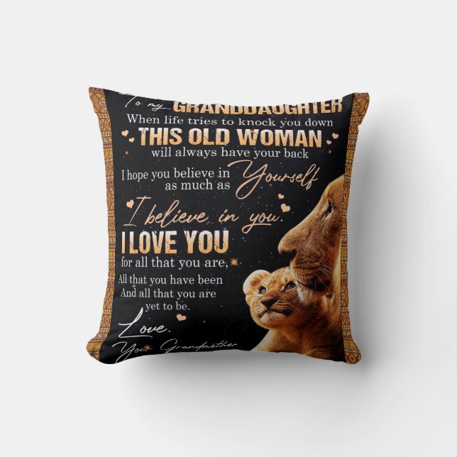 Coussin Lettre personnalisée à ma petite-fille de Grand (Recto)