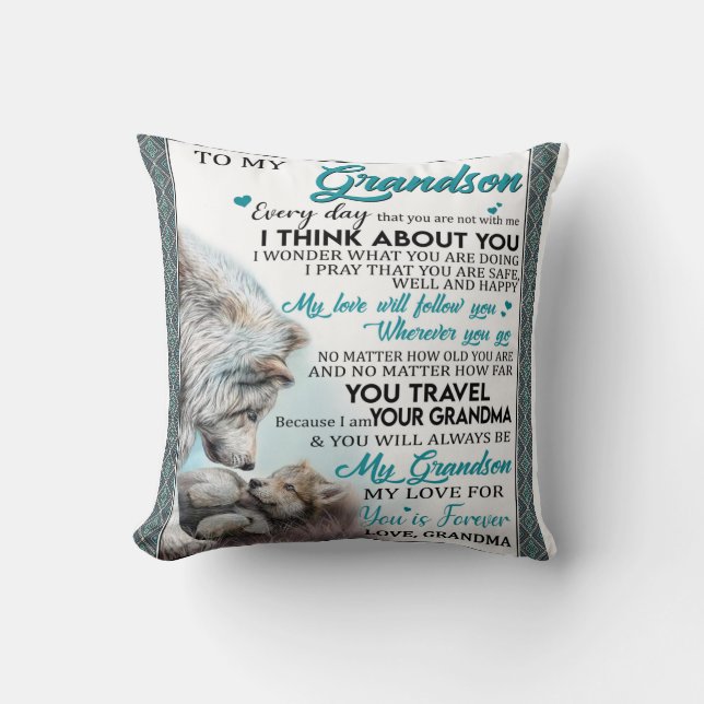 Coussin Lettre personnalisée à mon grand-fils amour grand- (Recto)
