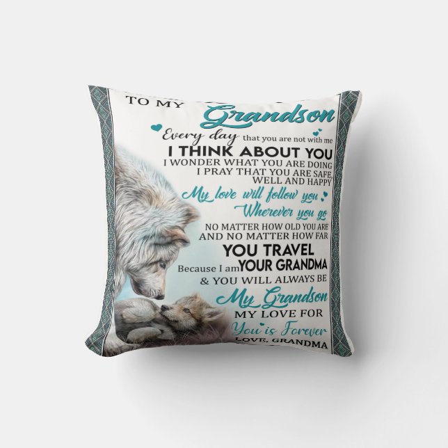 Coussin Lettre Personnalisée À Mon Petit-Fils, Petit-Fils  (Recto)