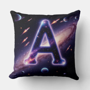 Coussin 🚀 Lettre spatiale A Galaxie Planètes Étoiles Enfa