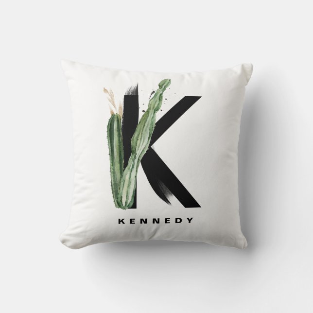 Coussin LETTRE SUCRE BOHON K Monogramme Personnalisé (Recto)