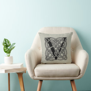 Coussin Lettre V Monogramme Impression de nœud celtique vi