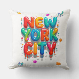 Coussin Lettres de bulle de New York