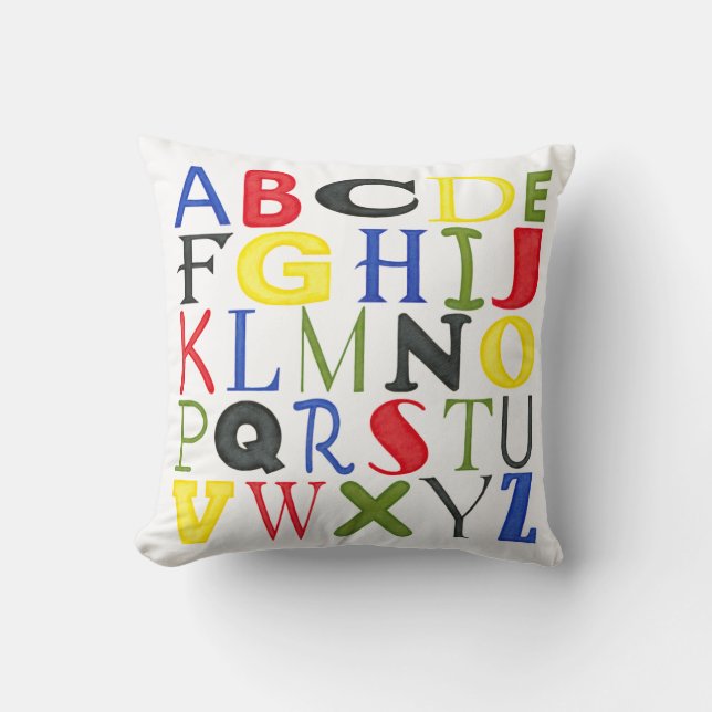 Coussin Lettres de couleur vive de Megan Meagher (Recto)