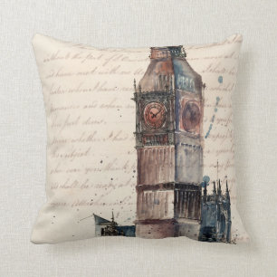 Coussin Lettres de cru des destinations de Big Ben