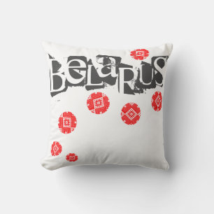 Coussin Lettres funky Folk Biélorussie Б е л р а у с Couss