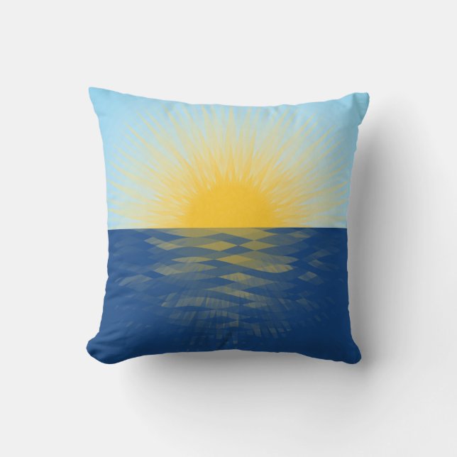 Coussin Lever de soleil sur l'océan Nouveaux débuts (Recto)