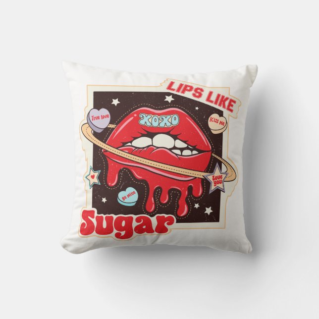 Coussin Lèvres Comme Du Sucre (Recto)