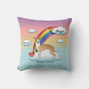 Coussin Lévrier Italien Fauve Et Blanc Mémorial Arc-En-Cie