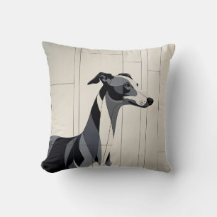Coussin Lévrier Patchwork Élégant Minimaliste