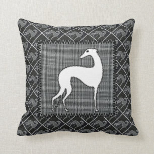 Coussin Lévrier stylisé "Patchwork"