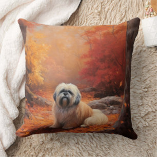 Coussin Lhassa Apso à l'automne Leaves automne Inspire