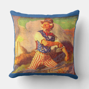 Coussin L'héroïque oncle Sam des années 1940 remonte sa ma