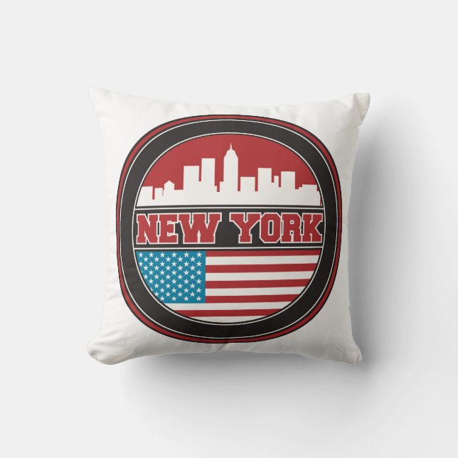 Coussin L'horizon | Etats-Unis de New York diminuent (Recto)