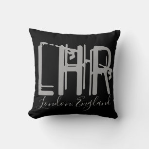 Coussin LHR Aéroport de Londres Heathrow Typographie Grung