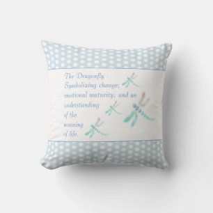 Coussin libellule   Belle mode bleue et blanche