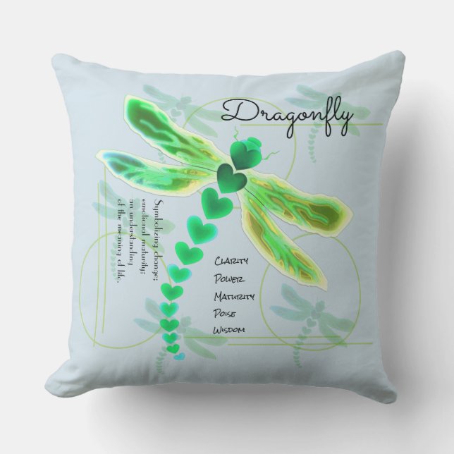 Coussin libellule | Bleu clair 20 po x 20 po (Recto)