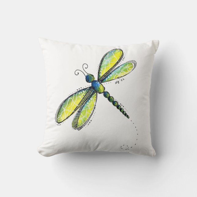 Coussin Libellule fantaisiste mignonne (Recto)