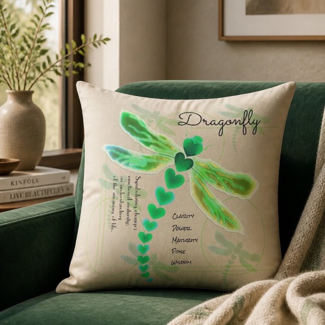 Coussin Libellule | Kaki 20"x20" (Créateur téléchargé)
