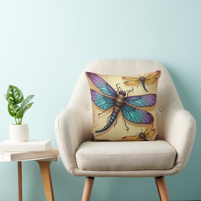 Coussin Libellules Steampunk (Chaise)