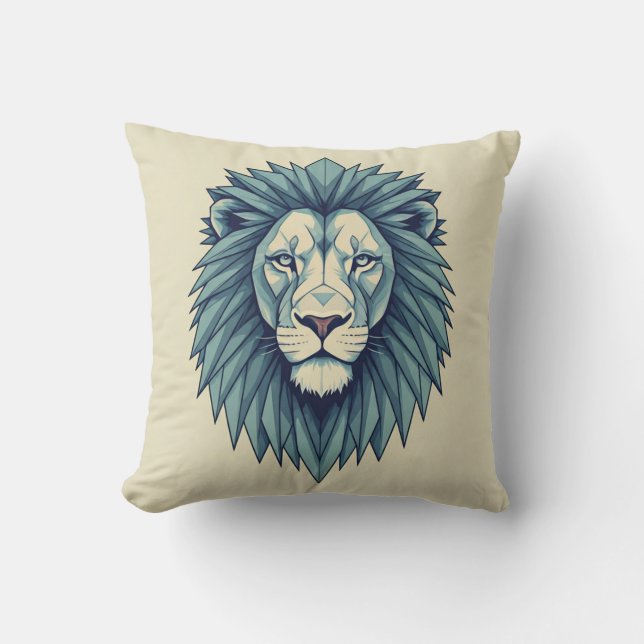 Coussin Libérez votre lion intérieur avec Majesté géométri (Recto)