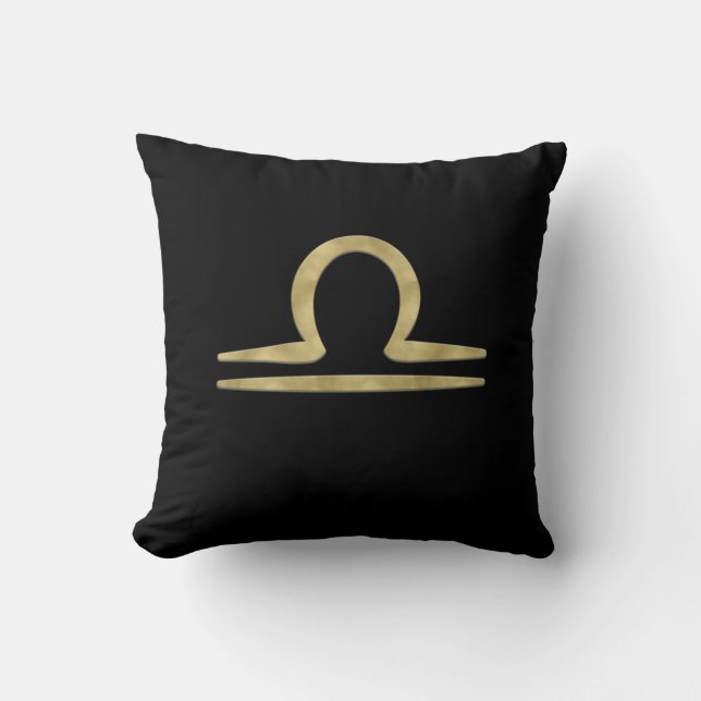 Coussin LIBRA Gold Septembre Octobre Anniversaire Astrolog (Recto)
