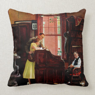 Coussin Licence de mariage par Norman Rockwell