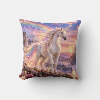 Coussin Licorne Arc-en-Ciel Enchantée