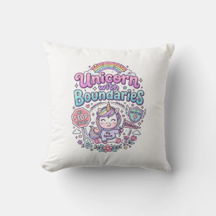 Coussin Licorne avec des frontières Charme Vêtements Graph