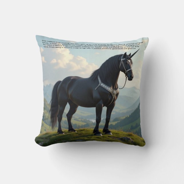 Coussin Licorne Chanceuse (Recto)