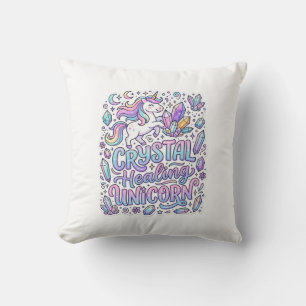 Coussin Licorne Cristal Guérison Cadeau Licorne Idée Vecto