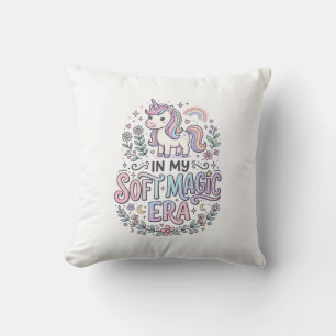 Coussin Licorne Dans Mon Ère De Magie Douce Typographie Lu