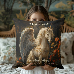 Coussin Licorne mythique de conte de fée vintage Cheval ai