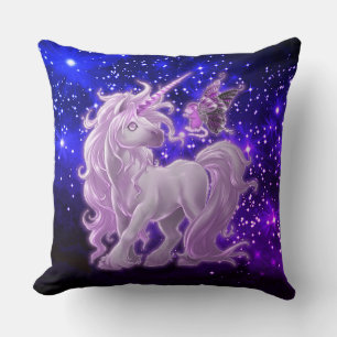 Coussin Licorne Rose Étincelle Galaxie