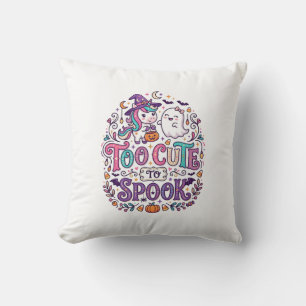 Coussin Licorne trop mignonne pour effrayer l'art coloré d