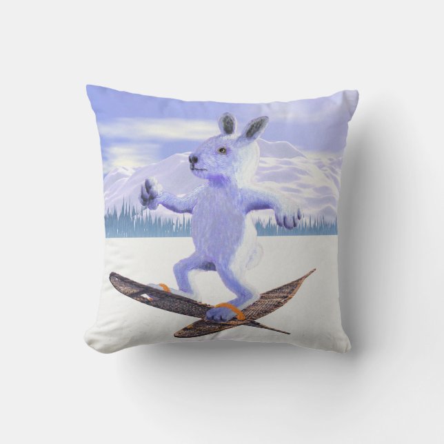 Coussin Lièvre de raquette (Recto)