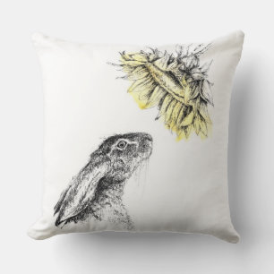 Coussin Lièvre de tournesol