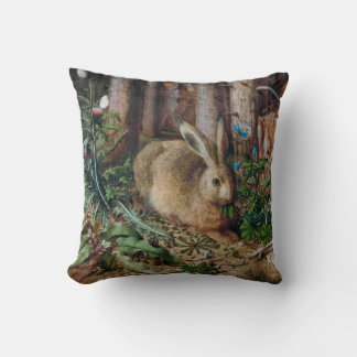 Coussin Lièvre vintage dans la forêt - Hans Hoffmann Cushi