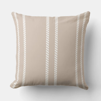 Coussin Light Brown with Stripes Throw Pillow