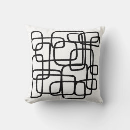 Coussin Ligne Abstraite contemporaine Art Noir Blanc Couss